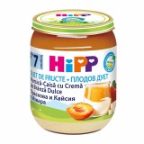 Piure Bio piersica și caise cu crema de branza Fruit-Duets, Gr. 7 luni, 160 g, Hipp