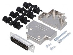 Conector D-Sub 25 PIN mufă tată unghi 45&deg; lipire pe cablu