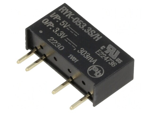 Convertor DC/DC 1W 5V la 3.3V 303mA SIP7