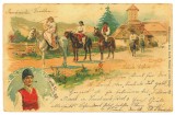 2377 - ETHNIC, Family, Litho, Romania - old postcard - used - 1900