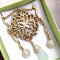 SET bijuterii dama-COLIER+CERCEI-nunta,nasa,placat cu aur 18k,cristale Swarovski
