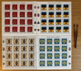 Insemne Heraldice Romanesti, coli de 16 timbre si 4 tabsuri 2008 LP 1816e
