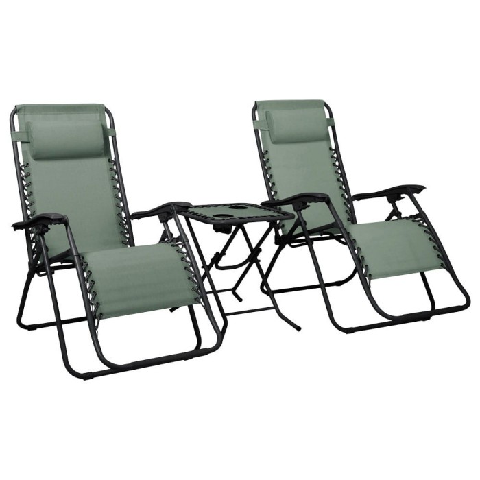 Delux 2x șezlong și set de masă verde
