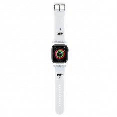 Karl Lagerfeld 3D Cauciuc Karl&amp;amp;amp;Choupette Heads curea pentru Apple Watch 38/40/41mm - alb