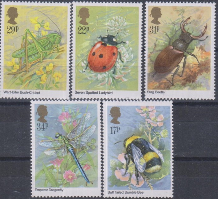 Lot de timbre cu insecte
