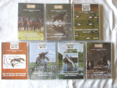 Pachet 7 DVD-uri colectia SEASONS, vanatoare si pescuit. In limba franceza foto