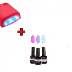 Kit test pastel - 3X15ml + lampă UV cu 4 becuri - sistem UV/LED