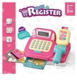 Jucarie casa de marcat cu sunete, lumini si functie calculator, roz, Oem