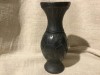 Vintage / Design - Vaza neagra din ceramica model deosebit cu flori !