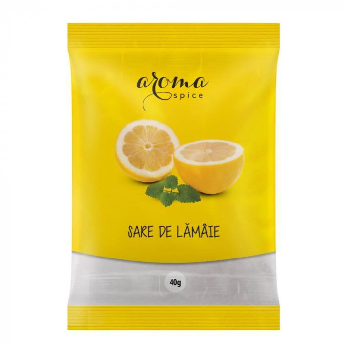 Sare de Lamaie Aroma Spice, 12 Plicuri x 40 g, Conservant Sare de Lamanie, Sare de Lamaie Conservant, Acid Citric Uz Alimentar, Sare de Lamaie pentru