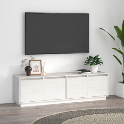 Comoda TV, alb, 156x37x45 cm, lemn masiv de pin GartenMobel Dekor foto