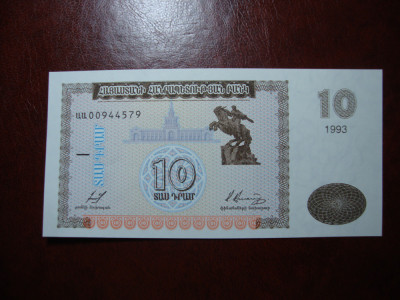 ARMENIA 10 DRAM 1993 UNC foto