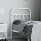 VidaXL Tăblie de pat metalică, alb, 75 cm