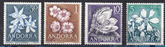 ANDORRA -Spania 1966, Flora, serie neuzata, MNH