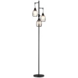 HOMCOM Lampadar Industrial cu 3 Abajururi și Intensitate Regulabilă, 30x30x170.5 cm, Negru | Aosom Romania