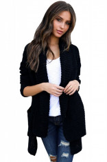 A742-1 Cardigan casual accesorizat cu buzunare foto