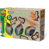 Set creativ - Plastilina eco cu unelte din lemn, set mare, SES Creative