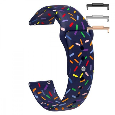 Curea silicon, compatibila Huawei Watch Fit 2, cu adaptor dedicat, Sapphire Confetti foto