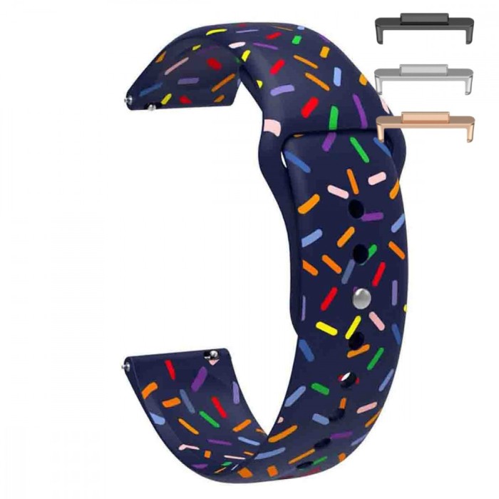 Curea silicon, compatibila Huawei Watch Fit 2, cu adaptor dedicat, Sapphire Confetti