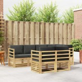vidaXL Set de canapele de exterior 7 pcs Alb și antracit 3391977