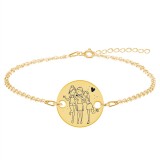 Sisters - Bratara din argint 925 placat cu aur galben 24K personalizat pentru surori