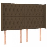 Cumpara ieftin Tablie de pat cu aripioare maro inchis 147x16x118/128 cm textil
