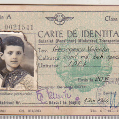 bnk div CFR - carte de identitate salariat MT - cls II - 1953