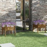 Cumpara ieftin Jardiniere grădină 2 buc. maro miere 70x70x70 cm lemn masiv pin