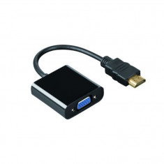 Convertor HDMI la VGA, negru, fara audio , REGAL,calitate Full HD, 15cm plus cablu micro usb