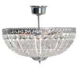 Cumpara ieftin Plafoniera metal argintiu sticla transparenta 47x38 cm