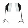 Kit lumina continua foto-video 2x stativ 190cm+2x softbox cu fasung 50x70cm+2x bec 125W, Generic