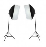 Kit lumina continua foto-video 2x stativ 250cm+2x softbox cu fasung 50x70cm+2x bec 85W, Generic