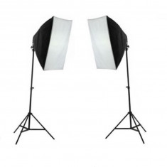 Kit lumina continua foto-video 2x stativ 250cm+2x softbox cu fasung 50x70cm+2x bec 85W