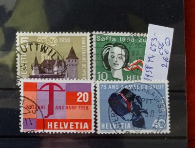 TS21 - Timbre serie - Elvetia - Helvetia 1958 Mi653 foto