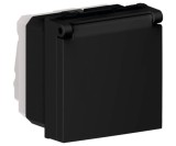 Priza schuko cu capac 2M 16A Flexo Himel negru mat