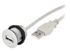 Soclu USB HARTING 22mm IP20 Argintiu, Cablu 5m, Standard USB 2.0 A/A