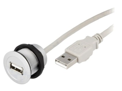 Soclu USB 22mm IP20, argintiu foto