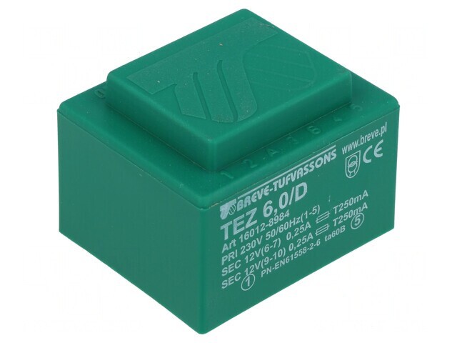 Transformator &Icirc;ncapsulat 6VA 230V 12V PCB