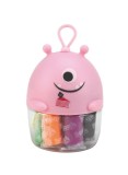 Miniset de modelaj cu 10 culori de plastilina usoara Monstruleti Roz, Beleduc