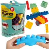 Set cuburi senzoriale moi din cauciuc, 80 piese, pentru copii 18+ luni