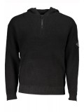 Cumpara ieftin Bluză cu glugă bărbați, cu logo brodat, Regular fit, negru, S