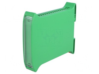 Carcasă pentru șină DIN verde 101x22.5x120mm foto