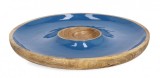 Set 4 platouri email albastru lemn maro Knossos 39x4 cm