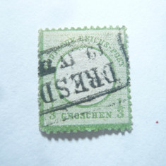 Timbru 1/3 Gross verde1872 Germania-Prima Emisiune ,stampilat