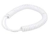 Cablu spiralat 5x0,22mm2 neecranat alb 0,3-1,2m