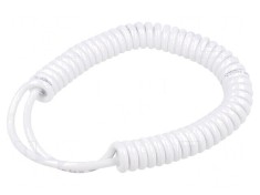 Cablu spiralat 5x0,22mm2 neecranat alb 0,3-1,2m