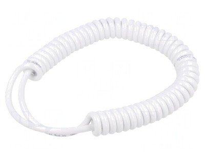 Cablu spiralat 5x0,22mm2 neecranat alb 0,3-1,2m foto