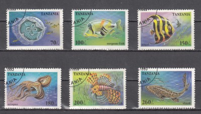 A12 S6 1 - Timbre foart vechi - Tanzania - specii marine foto