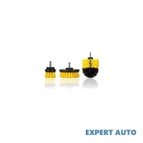 Set 3 Perii Bormasina Curatare Mochete Tapiterie Roti Jante Gresie Faianta Cada Chiuveta Cabina Dus AG671