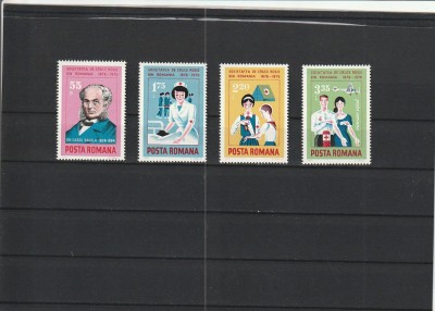 ROMANIA 1976 LP 912 CENTENARUL CRUCII ROSII SERIE MNH NESTAMPILATA foto